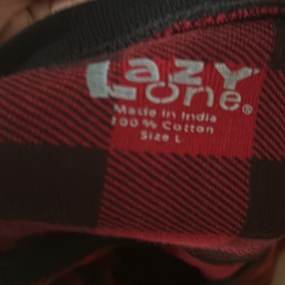 LAZY ONE red black plaid one piece PJ with flap on back - Picture 8 of 8